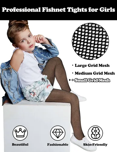 Vista 3 de Medias de red para niñas, mallas de red con purpurina para niñas, mallas brillantes para niñas, mallas de Halloween con diamantes de imitación