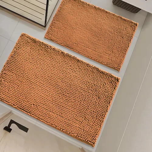 Vista 26 de Juego de alfombras de baño de 2 piezas, súper absorbente suave, gruesa, lavable en lavadora, alfombra de baño de chenilla antideslizante, alfombra