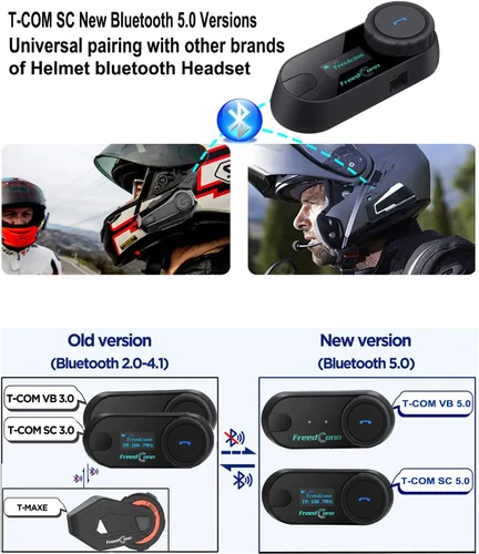 Vista 3 de FreedConn - Sistema de comunicación para casco de motocicleta, intercomunicador Bluetooth TCOM-SC, 2 unidades, kit de comunicación de 2 vías 2,624.7
