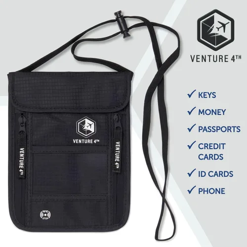 Vista 8 de Venture 4th bolsa de cuello de viaje con traba RFID
