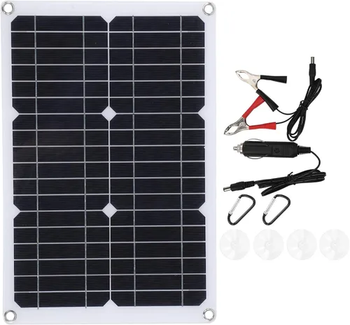 Vista 3 de VGEBY Cable de cargador de coche, 20 W 18 V silicio monocristalino panel celular de energía solar teléfono al aire libre cargador de batería