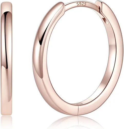 Vista 27 de Aretes de aro chapados en oro de 14 quilates para mujer, aretes de Dorado