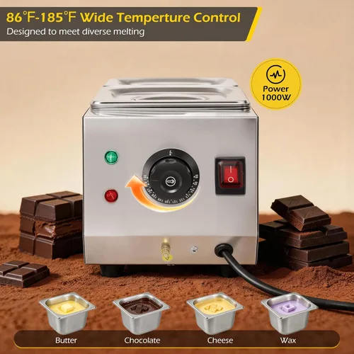 Vista 2 de Dyna-Living - Olla de chocolate para derretir 2 tanques de chocolate 1000W Chocolate Melter Pot for Melting Chocolate Candy, Electric Chocolate