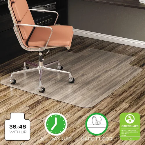 Vista 2 de Alera Tapete para silla sin tachuelas para suelo duro, 36" x 48", con borde, transparente