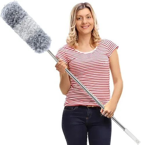 Vista 11 de DELUX Plumero de microfibra con 7 plumeros, reutilizables, flexibles, lavables, con poste de extensión extra largo de 100 pulgadas para limpiar