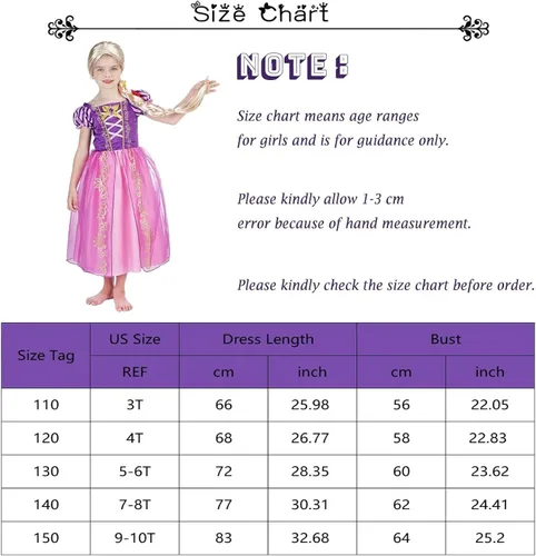 Vista 6 de Kidswant Disfraz de princesa para niñas, vestido de lujo para fiesta, elegante, con accesorios, 2-12 años