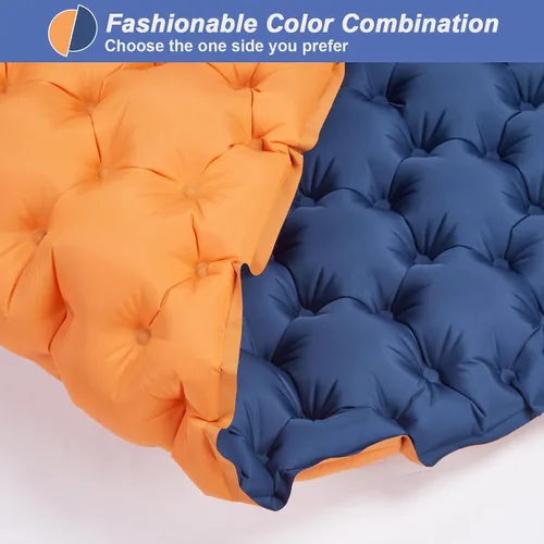 Vista 7 de CAMULAND Colchoneta para dormir, colchón de camping con almohada con bomba de pie incorporada, alfombrilla inflable autoinflable, compacta