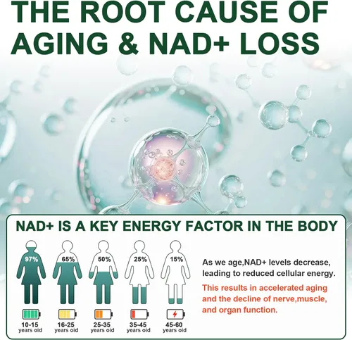 Vista 3 de Suplemento NAD de 1585 mg - True NAD & Resveratrol, NMN Alternativo Liposomal NAD+ para Mujeres y Hombres, Apoya la Salud Celular, la Resistencia