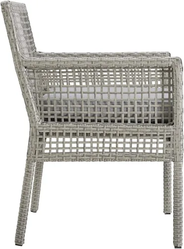 Vista 4 de Modway Aura Piece - Juego de mimbre para exteriores, gris gris