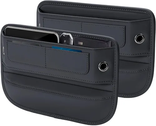 Vista 12 de Owntow Organizador de Espacio para Asiento de Coche Universal de Piel Premium, Organizador de Consola Central con Ranuras para Tarjetas para Coche