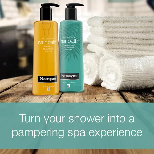 Vista 3 de Neutrogena Rainbath Gel refrescante y limpiador de ducha y baño, gel hidratante diario y de afeitado para piel suave, paquete de dos que incluye