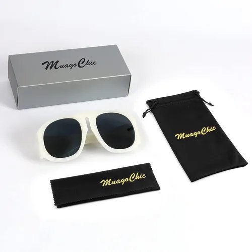 Vista 7 de MC2303 - Gafas de sol cuadradas de gran tamaño para mujer y hombre, estilo aviador, montura grande, gruesas, clásicas, para hombre