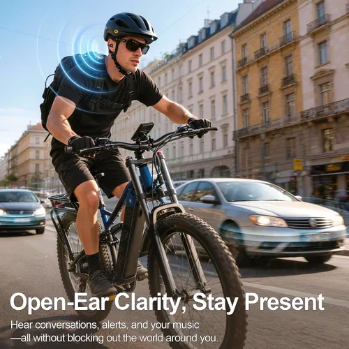 Vista 8 de Auriculares deportivos Bluetooth 6.0 con micrófono de conducción ósea, impermeables, IPX7, resistentes al sudor, para correr, ciclismo, sonido