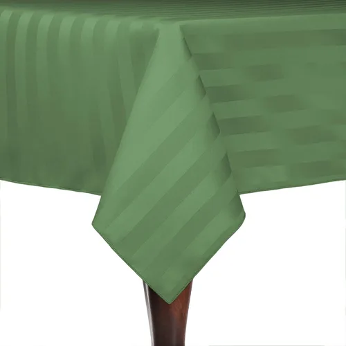 Vista 43 de Ultimate Textile Mantel cuadrado de rayas satinadas de 84 x 84 pulgadas, color verde militar
