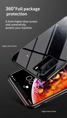 Vista 4 de IVY Funda de cristal templado cielo estrellado para Huawei P40 Pro+ Plus Case - A
