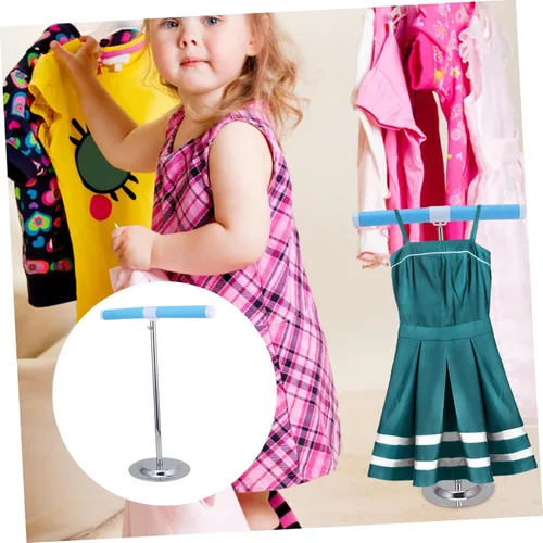 Vista 8 de Cabilock Estante de exhibición de ropa para niños y niñas, soporte en forma de T para ropa y material, diseño compacto para cuarto de bebé