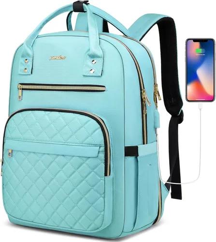 Vista 14 de YAMTION Mochila para mujeres y adolescentes, mochila escolar TSA para laptop con USB para estudiantes universitarios, negocios, oficina, trabajo