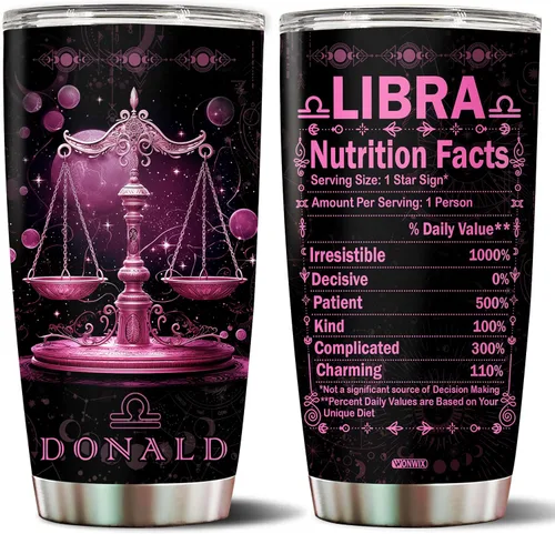 Vista 9 de Regalos personalizados de acuario para mujeres, constelación del zodiaco, astrología, aislado, 20 onzas, taza de café de acero inoxidable con tapa