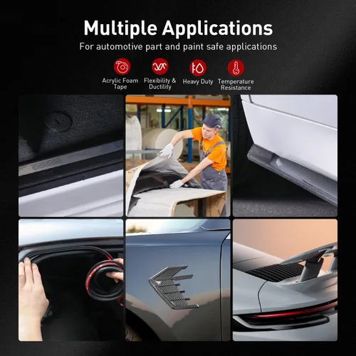 Vista 7 de 3M Automotive Acrylic Plus Tape, 0.24 pulgadas x 18 pies, PT1100, gris