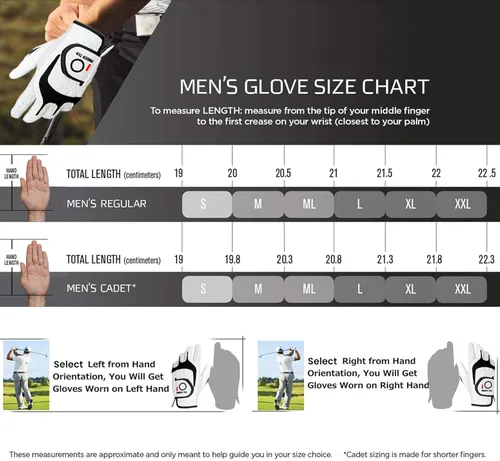 Vista 6 de FINGER TEN Mens Golf Gloves Leather Palm Value 6 Pack