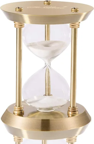 Vista 10 de SuLiao Reloj de arena con temporizador de arena de 1 minuto, reloj de arena de latón pequeño de 1 minuto, reloj retro de arena negra, reloj vintage
