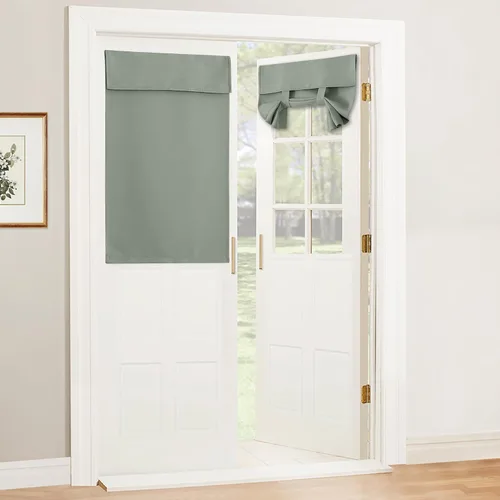 Vista 63 de RYB HOME 2 paneles 100% opacos para puerta de aula, 8 pulgadas de ancho x 36 pulgadas de largo, color beige biscotti, sin taladro, para ventana