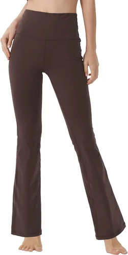 Vista 2 de Pantalones de yoga con corte de bota para mujer, pantalones de entrenamiento de cintura alta para mujer, control de abdomen, pantalones de trabajo