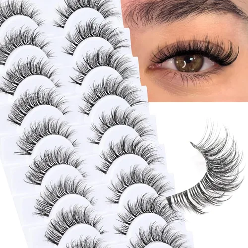 Vista 23 de Veleasha Manga Lashes Anime Pestañas postizas Tiras de pestañas puntiagudas