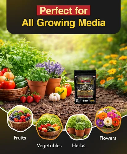 Vista 5 de Xtreme Gardening Mykos WP Mycorrhizae Powder - Micorrizas orgánicas para plantas - Estimulador de raíces de hongos micorrícicos para plantas - Ideal