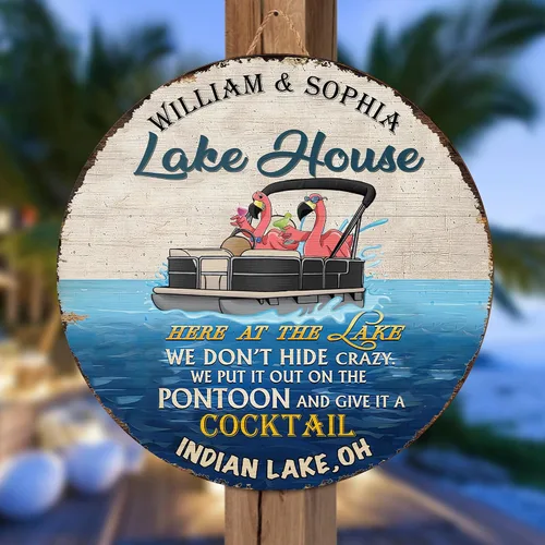 Vista 7 de V VIBEPY Letreros personalizados de Lake House, Life Is Better When Spent With Family and Friends de 8, 12, 14, 18 pulgadas, letreros impresos