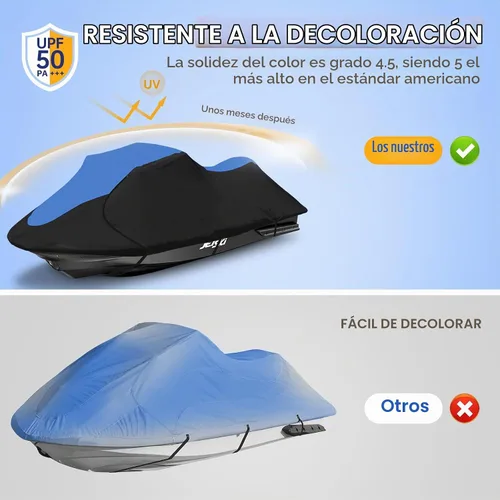 Vista 4 de Funda para moto acuática 600D – Funda para Seadoo remolcable, cubierta impermeable para moto acuática, cubierta PWC compatible con Seadoo, Yamaha