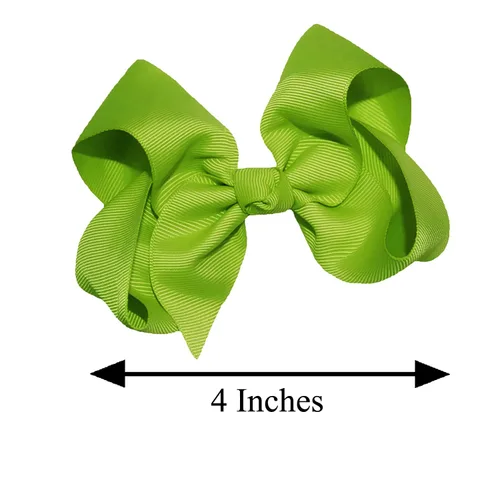 Vista 3 de WD2U - Clip de cocodrilo para el pelo de grogrén para niñas, 4 pulgadas (verde manzana)