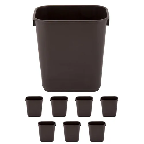 Vista 13 de Cubo de basura rectangular beige de 10 galones para restaurante, papelera comercial, papelera de plástico para oficina, cubo de basura para baño