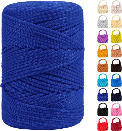 Vista 28 de Cordón de macramé de poliéster de 1/8 pulgadas x 169 metros, cordón de macramé trenzado de polipropileno, hilo de poliéster para tejer bolsos