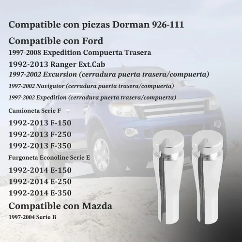 Vista 6 de Kit de reparación de cables de cierre de puerta de 8 piezas, compatible con Ford 1992-2013 F-series, 1992-2014 E-series, Ranger, Expedition