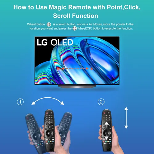 Vista 5 de MR20GA para LG Magic Remote con puntero y función de voz, repuesto para muchos modelos de Smart TV LG - Teclas rápidas Netflix y Prime Video