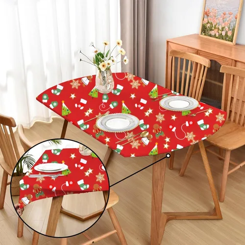 Vista 32 de Mantel ajustado blanco con elástico para mesas plegables de 48x48 pulgadas, manteles lavables y elásticos de elastano para mesas de cartas, manteles