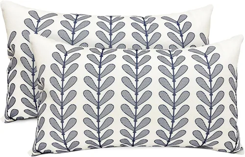 Vista 39 de Juego de 2 fundas de almohada decorativas negras boho 16x16 pulgadas, fundas de almohada de lino modernas estilo bohemia campestre para exteriores
