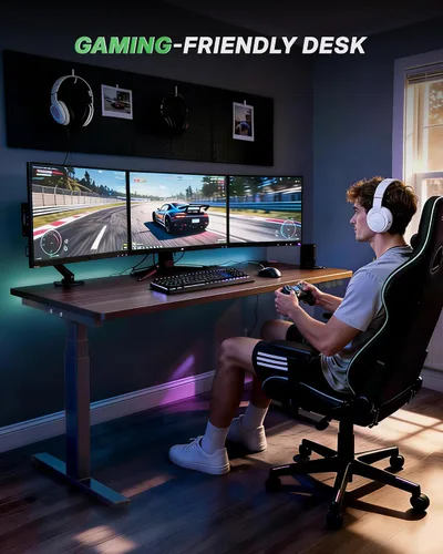 Vista 6 de TOPSKY - Marco de escritorio de pie con motor dual de 3 etapas, capacidad de 300 libras