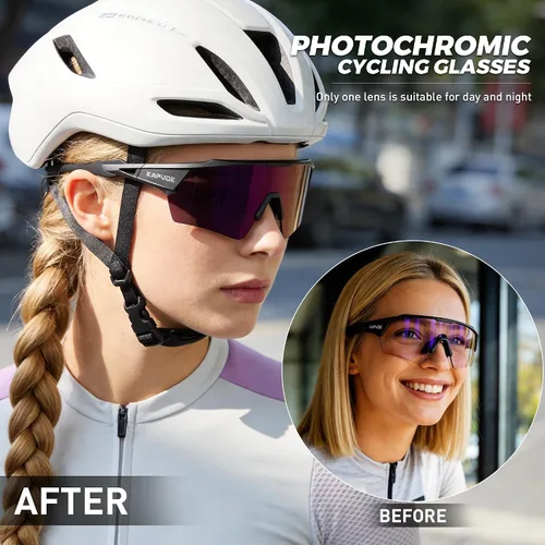 Vista 3 de KAPVOE Shadowless Photochromic Cycling Glasses K198