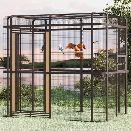 Vista 10 de Wonline Extra Large Walk-in Bird Aviary Cage, Black Outdoor parrot cage for macaws, cockatoos, parakeets & canaries. Rust-resistant metal, 0.79