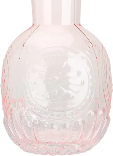 Vista 5 de Juego de jarra de agua y vaso de noche de cristal para baño, dormitorio, cocina (rosa)