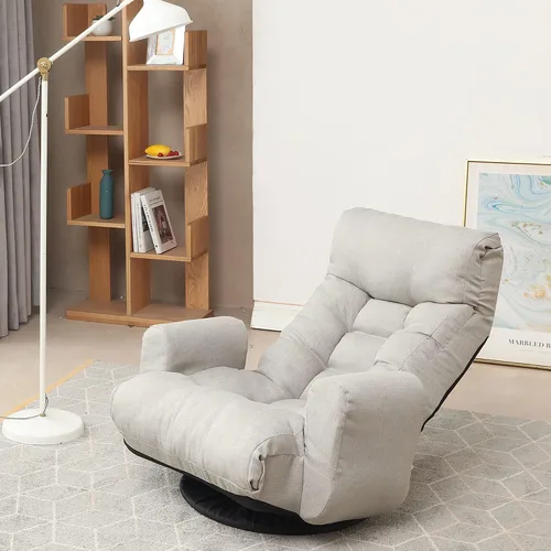 Vista 15 de Yoglad Sofá de estilo japonés, silla de juegos de suelo, sofá perezoso para leer juegos y meditar, 3 posiciones ajustables con cómodo respaldo
