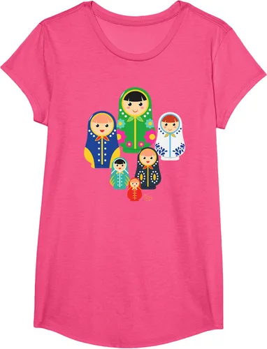Vista 14 de Matryoshka Russian Nesting Dolls, Rusia - Camiseta de regalo, Azul / Patchwork, S