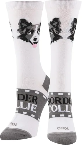 Vista 2 de Cool Socks Border Collie - Calcetines divertidos para mujer, talla 5-10, Collie de la Frontera