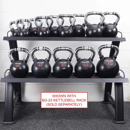 Vista 6 de Valor Fitness Chrome Kettlebells – Solid Cast Iron Kettlebell with Chrome Finish, Strength Training Weight for Swings, Squats, Cleans & Home Gym
