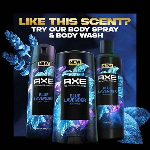 Vista 8 de AXE Fine Fragrance Collection Desodorante en barra azul lavanda, 4 unidades con frescura 48H y protección contra olores con aceites esenciales