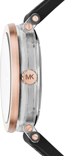 Vista 2 de Michael Kors Reloj automático de silicona negra Greer para hombre, Negro, Reloj automático
