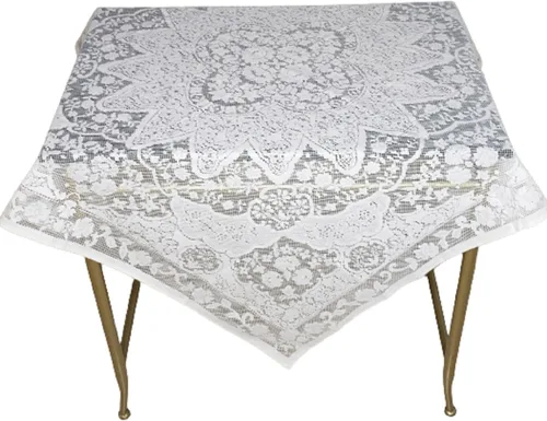 Vista 2 de Mantel cuadrado de encaje floral Aristocrata, tamaño cuadrado de 40 pulgadas