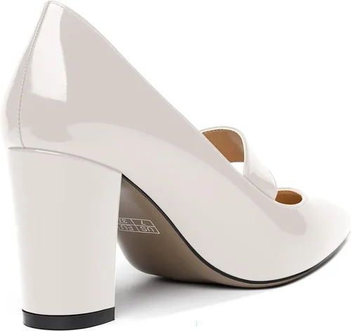 Vista 5 de Zapatos de tacón alto para mujer con correa de tobillo y puntera puntiaguda para mujer, de 3.3 pulgadas